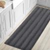 imageHVERSAILTEX Navy Blue Bathroom Rugs 2 Piece Bath Mat Set SlipResistant Extra Absorbent Soft and Fluffy Striped Chenille Bath Rugs Floor Mats Dry Fast Machine Washable 20quot x 32quot17quot x 24quotGrey