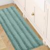 imageHVERSAILTEX Navy Blue Bathroom Rugs 2 Piece Bath Mat Set SlipResistant Extra Absorbent Soft and Fluffy Striped Chenille Bath Rugs Floor Mats Dry Fast Machine Washable 20quot x 32quot17quot x 24quotEggshell Blue
