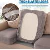 image:imageHVERSAILTEX Velvet Stretch Couch Cushion Cover Plush Cushion Slipcover for Chair Loveseat Sofa Cushion Furniture Protector Seat Cushion Sofa Cover 3 Piece XL Sofa Cushion Covers TaupeStriped Taupe