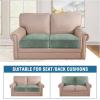 image:imageHVERSAILTEX Velvet Stretch Couch Cushion Cover Plush Cushion Slipcover for Chair Loveseat Sofa Cushion Furniture Protector Seat Cushion Sofa Cover 3 Piece XL Sofa Cushion Covers TaupeSea Grass