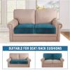 image:imageHVERSAILTEX Velvet Stretch Couch Cushion Cover Plush Cushion Slipcover for Chair Loveseat Sofa Cushion Furniture Protector Seat Cushion Sofa Cover 3 Piece XL Sofa Cushion Covers TaupeDeep Teal
