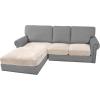 image:imageHVERSAILTEX Velvet Stretch Couch Cushion Cover Plush Cushion Slipcover for Chair Loveseat Sofa Cushion Furniture Protector Seat Cushion Sofa Cover 3 Piece XL Sofa Cushion Covers TaupeIvory