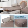 image:imageHVERSAILTEX Velvet Stretch Couch Cushion Cover Plush Cushion Slipcover for Chair Loveseat Sofa Cushion Furniture Protector Seat Cushion Sofa Cover 3 Piece XL Sofa Cushion Covers TaupeStriped Taupe