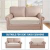 image:imageHVERSAILTEX Velvet Stretch Couch Cushion Cover Plush Cushion Slipcover for Chair Loveseat Sofa Cushion Furniture Protector Seat Cushion Sofa Cover 3 Piece XL Sofa Cushion Covers TaupeIvory