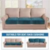 image:imageHVERSAILTEX Velvet Stretch Couch Cushion Cover Plush Cushion Slipcover for Chair Loveseat Sofa Cushion Furniture Protector Seat Cushion Sofa Cover 3 Piece XL Sofa Cushion Covers TaupeDeep Teal