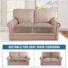 image:imageHVERSAILTEX Velvet Stretch Couch Cushion Cover Plush Cushion Slipcover for Chair Loveseat Sofa Cushion Furniture Protector Seat Cushion Sofa Cover 3 Piece XL Sofa Cushion Covers TaupeTaupe