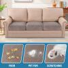 image:imageHVERSAILTEX Velvet Stretch Couch Cushion Cover Plush Cushion Slipcover for Chair Loveseat Sofa Cushion Furniture Protector Seat Cushion Sofa Cover 3 Piece XL Sofa Cushion Covers TaupeStriped Taupe
