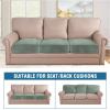 image:imageHVERSAILTEX Velvet Stretch Couch Cushion Cover Plush Cushion Slipcover for Chair Loveseat Sofa Cushion Furniture Protector Seat Cushion Sofa Cover 3 Piece XL Sofa Cushion Covers TaupeSea Grass