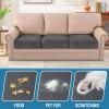 image:imageHVERSAILTEX Velvet Stretch Couch Cushion Cover Plush Cushion Slipcover for Chair Loveseat Sofa Cushion Furniture Protector Seat Cushion Sofa Cover 3 Piece XL Sofa Cushion Covers TaupeStriped Grey