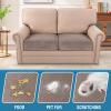 image:imageHVERSAILTEX Velvet Stretch Couch Cushion Cover Plush Cushion Slipcover for Chair Loveseat Sofa Cushion Furniture Protector Seat Cushion Sofa Cover 3 Piece XL Sofa Cushion Covers TaupeStriped Taupe