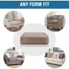 image:imageHVERSAILTEX Velvet Stretch Couch Cushion Cover Plush Cushion Slipcover for Chair Loveseat Sofa Cushion Furniture Protector Seat Cushion Sofa Cover 3 Piece XL Sofa Cushion Covers TaupeTaupe