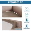 image:imageHVERSAILTEX Velvet Stretch Couch Cushion Cover Plush Cushion Slipcover for Chair Loveseat Sofa Cushion Furniture Protector Seat Cushion Sofa Cover 3 Piece XL Sofa Cushion Covers TaupeMocha