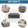 image:imageHVERSAILTEX Velvet Stretch Couch Cushion Cover Plush Cushion Slipcover for Chair Loveseat Sofa Cushion Furniture Protector Seat Cushion Sofa Cover 3 Piece XL Sofa Cushion Covers TaupeGrey