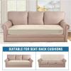 image:imageHVERSAILTEX Velvet Stretch Couch Cushion Cover Plush Cushion Slipcover for Chair Loveseat Sofa Cushion Furniture Protector Seat Cushion Sofa Cover 3 Piece XL Sofa Cushion Covers TaupePorcelain