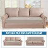 image:imageHVERSAILTEX Velvet Stretch Couch Cushion Cover Plush Cushion Slipcover for Chair Loveseat Sofa Cushion Furniture Protector Seat Cushion Sofa Cover 3 Piece XL Sofa Cushion Covers TaupeOatmeal