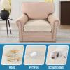 image:imageHVERSAILTEX Velvet Stretch Couch Cushion Cover Plush Cushion Slipcover for Chair Loveseat Sofa Cushion Furniture Protector Seat Cushion Sofa Cover 3 Piece XL Sofa Cushion Covers TaupeStriped Ivory