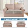 image:imageHVERSAILTEX Velvet Stretch Couch Cushion Cover Plush Cushion Slipcover for Chair Loveseat Sofa Cushion Furniture Protector Seat Cushion Sofa Cover 3 Piece XL Sofa Cushion Covers TaupeOatmeal