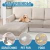 image:imageHVERSAILTEX Velvet Stretch Couch Cushion Cover Plush Cushion Slipcover for Chair Loveseat Sofa Cushion Furniture Protector Seat Cushion Sofa Cover 3 Piece XL Sofa Cushion Covers TaupeOatmeal