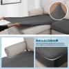 image:imageHVERSAILTEX Velvet Stretch Couch Cushion Cover Plush Cushion Slipcover for Chair Loveseat Sofa Cushion Furniture Protector Seat Cushion Sofa Cover 3 Piece XL Sofa Cushion Covers TaupeStriped Grey