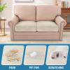 image:imageHVERSAILTEX Velvet Stretch Couch Cushion Cover Plush Cushion Slipcover for Chair Loveseat Sofa Cushion Furniture Protector Seat Cushion Sofa Cover 3 Piece XL Sofa Cushion Covers TaupeStriped Ivory