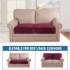 image:imageHVERSAILTEX Velvet Stretch Couch Cushion Cover Plush Cushion Slipcover for Chair Loveseat Sofa Cushion Furniture Protector Seat Cushion Sofa Cover 3 Piece XL Sofa Cushion Covers TaupeWineBurgundy