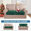 image:imageHVERSAILTEX Velvet Stretch Couch Cushion Cover Plush Cushion Slipcover for Chair Loveseat Sofa Cushion Furniture Protector Seat Cushion Sofa Cover 3 Piece XL Sofa Cushion Covers TaupeGreen