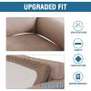 image:imageHVERSAILTEX Velvet Stretch Couch Cushion Cover Plush Cushion Slipcover for Chair Loveseat Sofa Cushion Furniture Protector Seat Cushion Sofa Cover 3 Piece XL Sofa Cushion Covers TaupeTaupe