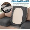image:imageHVERSAILTEX Velvet Stretch Couch Cushion Cover Plush Cushion Slipcover for Chair Loveseat Sofa Cushion Furniture Protector Seat Cushion Sofa Cover 3 Piece XL Sofa Cushion Covers TaupeStriped Grey