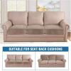 image:imageHVERSAILTEX Velvet Stretch Couch Cushion Cover Plush Cushion Slipcover for Chair Loveseat Sofa Cushion Furniture Protector Seat Cushion Sofa Cover 3 Piece XL Sofa Cushion Covers TaupeTaupe