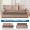 image:imageHVERSAILTEX Velvet Stretch Couch Cushion Cover Plush Cushion Slipcover for Chair Loveseat Sofa Cushion Furniture Protector Seat Cushion Sofa Cover 3 Piece XL Sofa Cushion Covers TaupeMocha