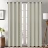 image:imageHVERSAILTEX Blackout Curtain for Living Room Thermal Insulated Window Treatment Curtain Extra Long 108 inch Length Energy Saving Solid Grommet Top Blackout Drape One Panel Jet Black 52W x 108LPale Oak