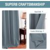 image:imageHVERSAILTEX Blackout Curtain for Living Room Thermal Insulated Window Treatment Curtain Extra Long 108 inch Length Energy Saving Solid Grommet Top Blackout Drape One Panel Jet Black 52W x 108LStone Blue