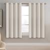 image:imageHVERSAILTEX Blackout Curtain for Living Room Thermal Insulated Window Treatment Curtain Extra Long 108 inch Length Energy Saving Solid Grommet Top Blackout Drape One Panel Jet Black 52W x 108LIvory