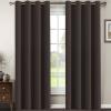 image:imageHVERSAILTEX Blackout Curtain for Living Room Thermal Insulated Window Treatment Curtain Extra Long 108 inch Length Energy Saving Solid Grommet Top Blackout Drape One Panel Jet Black 52W x 108LChocolate Brown