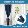 image:imageHVERSAILTEX Blackout Curtain for Living Room Thermal Insulated Window Treatment Curtain Extra Long 108 inch Length Energy Saving Solid Grommet Top Blackout Drape One Panel Jet Black 52W x 108LNavy Blue