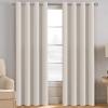 image:imageHVERSAILTEX Blackout Curtain for Living Room Thermal Insulated Window Treatment Curtain Extra Long 108 inch Length Energy Saving Solid Grommet Top Blackout Drape One Panel Jet Black 52W x 108LIvory