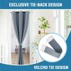 image:imageHVERSAILTEX Blackout Curtain for Living Room Thermal Insulated Window Treatment Curtain Extra Long 108 inch Length Energy Saving Solid Grommet Top Blackout Drape One Panel Jet Black 52W x 108LStone Blue