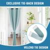 image:imageHVERSAILTEX Blackout Curtain for Living Room Thermal Insulated Window Treatment Curtain Extra Long 108 inch Length Energy Saving Solid Grommet Top Blackout Drape One Panel Jet Black 52W x 108LMineral Blue