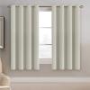 image:imageHVERSAILTEX Blackout Curtain for Living Room Thermal Insulated Window Treatment Curtain Extra Long 108 inch Length Energy Saving Solid Grommet Top Blackout Drape One Panel Jet Black 52W x 108LPale Oak