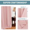 image:imageHVERSAILTEX Blackout Curtain for Living Room Thermal Insulated Window Treatment Curtain Extra Long 108 inch Length Energy Saving Solid Grommet Top Blackout Drape One Panel Jet Black 52W x 108LBaby Pink