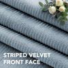 image:imageHVERSAILTEX Velvet 100 Blackout Curtains for Living Room Full Light Blocking Curtains Thermal Insulated Room Window Drapes Soft Luxury Curtains Grommet Top 2 Panels 55 W x 84 L Glacier GrayStone Blue