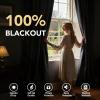 image:imageHVERSAILTEX Velvet 100 Blackout Curtains for Living Room Full Light Blocking Curtains Thermal Insulated Room Window Drapes Soft Luxury Curtains Grommet Top 2 Panels 55 W x 84 L Glacier GrayWhite