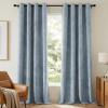 image:imageHVERSAILTEX Velvet 100 Blackout Curtains for Living Room Full Light Blocking Curtains Thermal Insulated Room Window Drapes Soft Luxury Curtains Grommet Top 2 Panels 55 W x 84 L Glacier GrayStone Blue