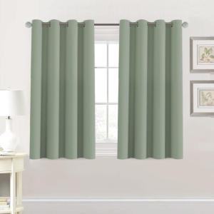 image:imageHVERSAILTEX Blackout Curtain for Living Room Thermal Insulated Window Treatment Curtain Extra Long 108 inch Length Energy Saving Solid Grommet Top Blackout Drape One Panel Jet Black 52W x 108LCyan