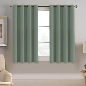 image:imageHVERSAILTEX Blackout Curtain for Living Room Thermal Insulated Window Treatment Curtain Extra Long 108 inch Length Energy Saving Solid Grommet Top Blackout Drape One Panel Jet Black 52W x 108LGreen Bay