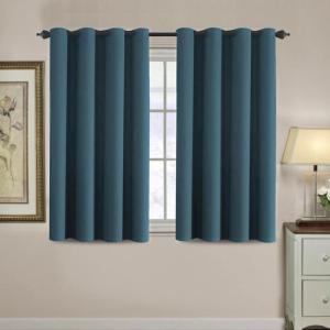 image:imageHVERSAILTEX Blackout Curtain for Living Room Thermal Insulated Window Treatment Curtain Extra Long 108 inch Length Energy Saving Solid Grommet Top Blackout Drape One Panel Jet Black 52W x 108LDark Teal