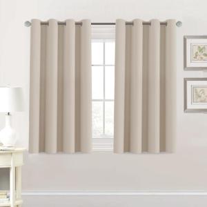 image:imageHVERSAILTEX Blackout Curtain for Living Room Thermal Insulated Window Treatment Curtain Extra Long 108 inch Length Energy Saving Solid Grommet Top Blackout Drape One Panel Jet Black 52W x 108LFog