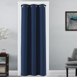 image:imageHVERSAILTEX Blackout Curtain for Living Room Thermal Insulated Window Treatment Curtain Extra Long 108 inch Length Energy Saving Solid Grommet Top Blackout Drape One Panel Jet Black 52W x 108LNavy Blue