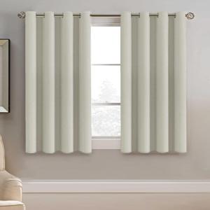 image:imageHVERSAILTEX Blackout Curtain for Living Room Thermal Insulated Window Treatment Curtain Extra Long 108 inch Length Energy Saving Solid Grommet Top Blackout Drape One Panel Jet Black 52W x 108LPale Oak