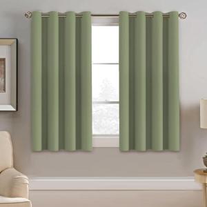 image:imageHVERSAILTEX Blackout Curtain for Living Room Thermal Insulated Window Treatment Curtain Extra Long 108 inch Length Energy Saving Solid Grommet Top Blackout Drape One Panel Jet Black 52W x 108LSage